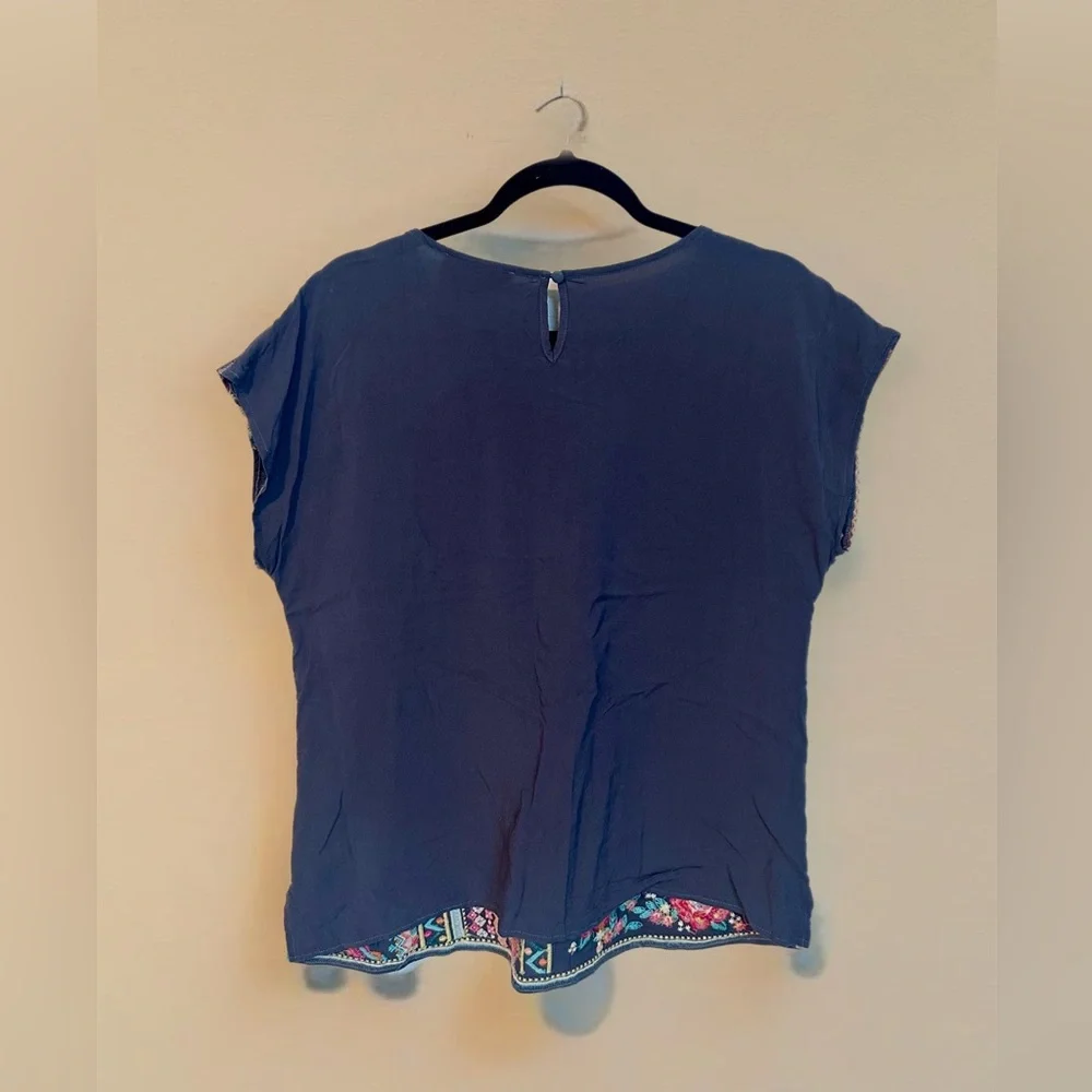 Savanna Jane Embroidered Patchwork Floral Boho Top - Picture 2 of 7